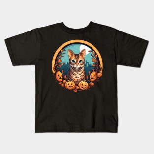 Bengal Cat Halloween, Cat Lover Kids T-Shirt